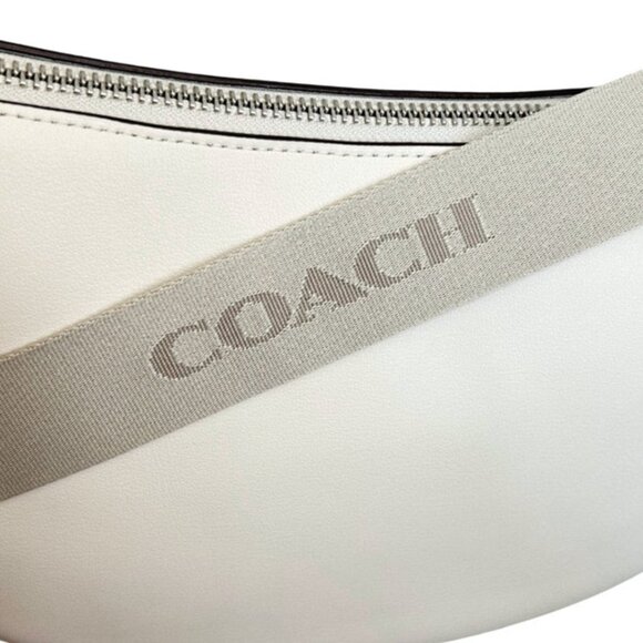 NWT ✅ Coach PACE Smooth Leather Shoulder Bag CT644 CHALK / SILVER⭐ NWT - Picture 6 of 17